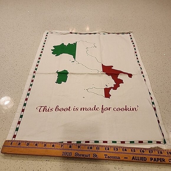 Williams Sonoma Kitchen Towel.  This Boot Is Made For Cooking Italy Cotton - Picture 3 of 5